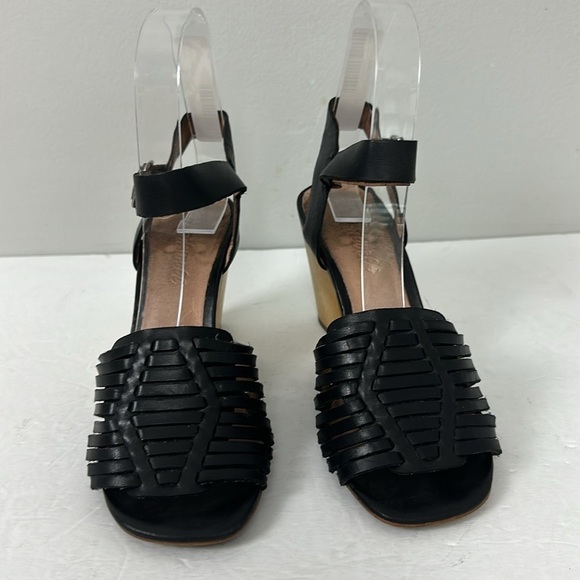 Madewell Willa Leather Wooden Heel Sandal Sz 5 - Picture 5 of 9